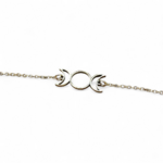 Bracelet doré Triple Lune sur rondin de bois, bijou lune en acier inoxydable au symbole païen élégant