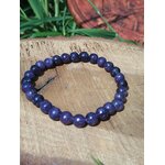 Bracelet lépidolite 6 mm sur support en bois, perles violettes naturelles pour détente mentale, apaisement du ressenti et sérénité intérieure