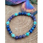 Bracelet Angoisse Magic Gaïa sur sable avec pierre irisée, bijou en pierres naturelles pour réassurance, stabilité du ressenti et paix intérieure