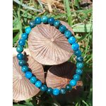 Bracelet apatite 6 mm sur champignons et verdure, bijou en pierre naturelle pour assurance personnelle, calme intérieur et aisance d’expression