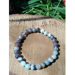 Bracelet Agate du Botswana en extérieur, pierre naturelle 6 mm en lumière du jour, clarté mentale et recentrage