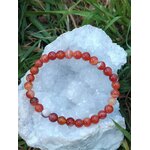 Bracelet cornaline sur amas de quartz, perles orange 6 mm pour lucidité, enthousiasme et feu intérieur maîtrisé