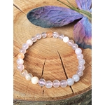 Bracelet agate fleur de cerisier en pierres naturelles, perles roses nuagées pour réconfort émotionnel, tendresse intérieure et nouvel élan
