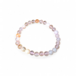 Bracelet agate fleur de cerisier sur fond blanc, bijou femme en pierre naturelle aux tons rosés, calme du cœur et énergie de renouveau
