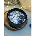 bougie cire de soja parfum lavande décor bois fleurs séchées améthyste brute apaisement anti stress