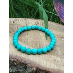 bracelet turquoise perles rondes sur coquillage et feuillage aide à apaiser la colère et à retrouver une énergie plus douce