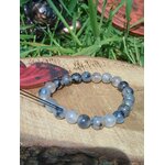 Bracelet Agate Veine de Dragon 8 mm teintée sur tronc en décor végétal, montage élastique, élan intérieur et vitalité douce