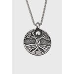Pendentif Yggdrasil sur fond blanc, arbre de vie aux racines entrelacées pour connexion, stabilité et force intérieure
