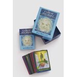 Tarot psychique en coffret bleu, cartes illustrées et livret sur fond blanc, tirage intuitif, guidance, clarté, confiance en soi, recentrage et protection énergétique.