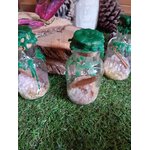 Trio de spell jars abondance Magic Gaïa, fioles en verre scellées cire verte, riz   cannelle, ambiance forestière sur mousse