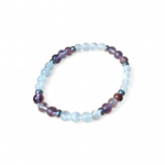 Bracelet clairvoyance 6 mm Magic Gaïa sur fond blanc, pierres naturelles Quartz Seven et Pierre de Lune Arc-en-Ciel, sérénité et lucidité
