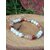 Bracelet PMA 6 mm sur rondin de bois avec feuillage vert, péristérite, pierre de soleil et cornaline pour douceur émotionnelle, vitalité et confiance intérieure