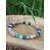 Bracelet bien-être 6 mm création Magic Gaïa sur bois brut avec herbe floutée, pierre de soleil pêche, lapis-lazuli, apatite et cristal de roche pour élan positif et expression sereine
