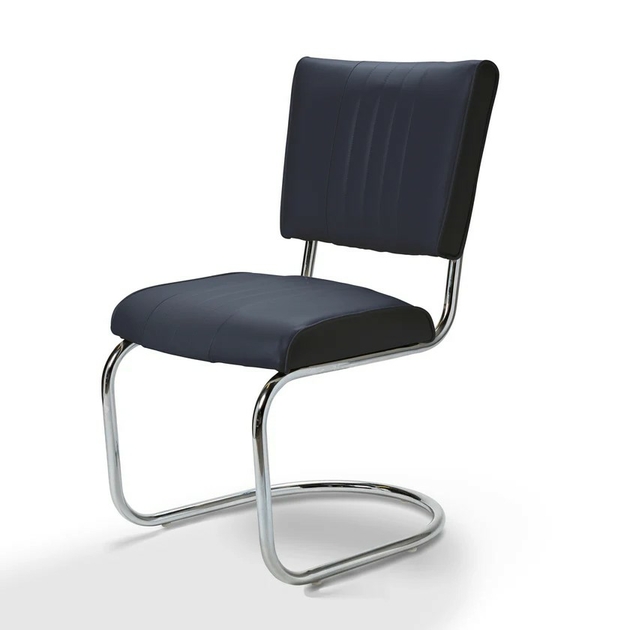 chaise-retro-confortable-vinyle-bleu