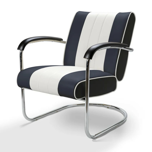 chaise-retro-de-bureau-pullman-en-vinyle-bleu-dark-navy
