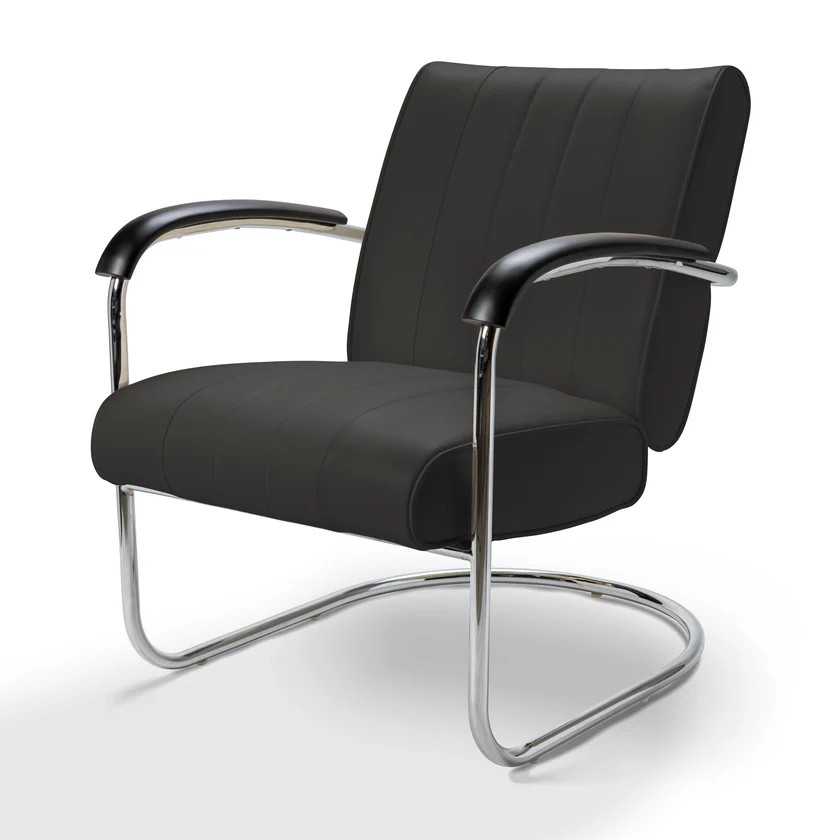 chaise chromée pullman Bel Air rétro noir