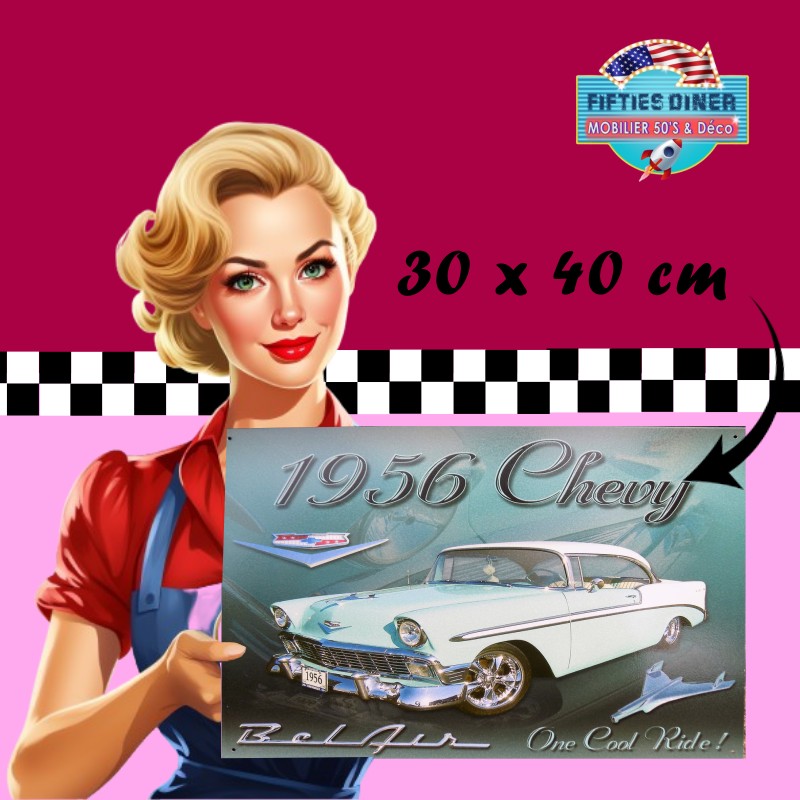 plaque voiture chevrolet 1956 Chewy 30x40 cm