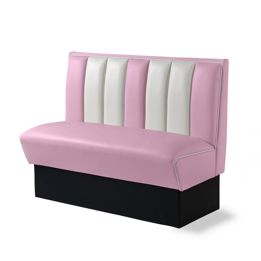 banquette de Diner 2 places en vinyle rose lilac