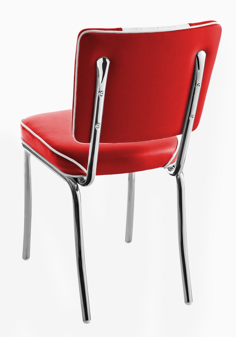 chaise rétro new-york bicolore rouge