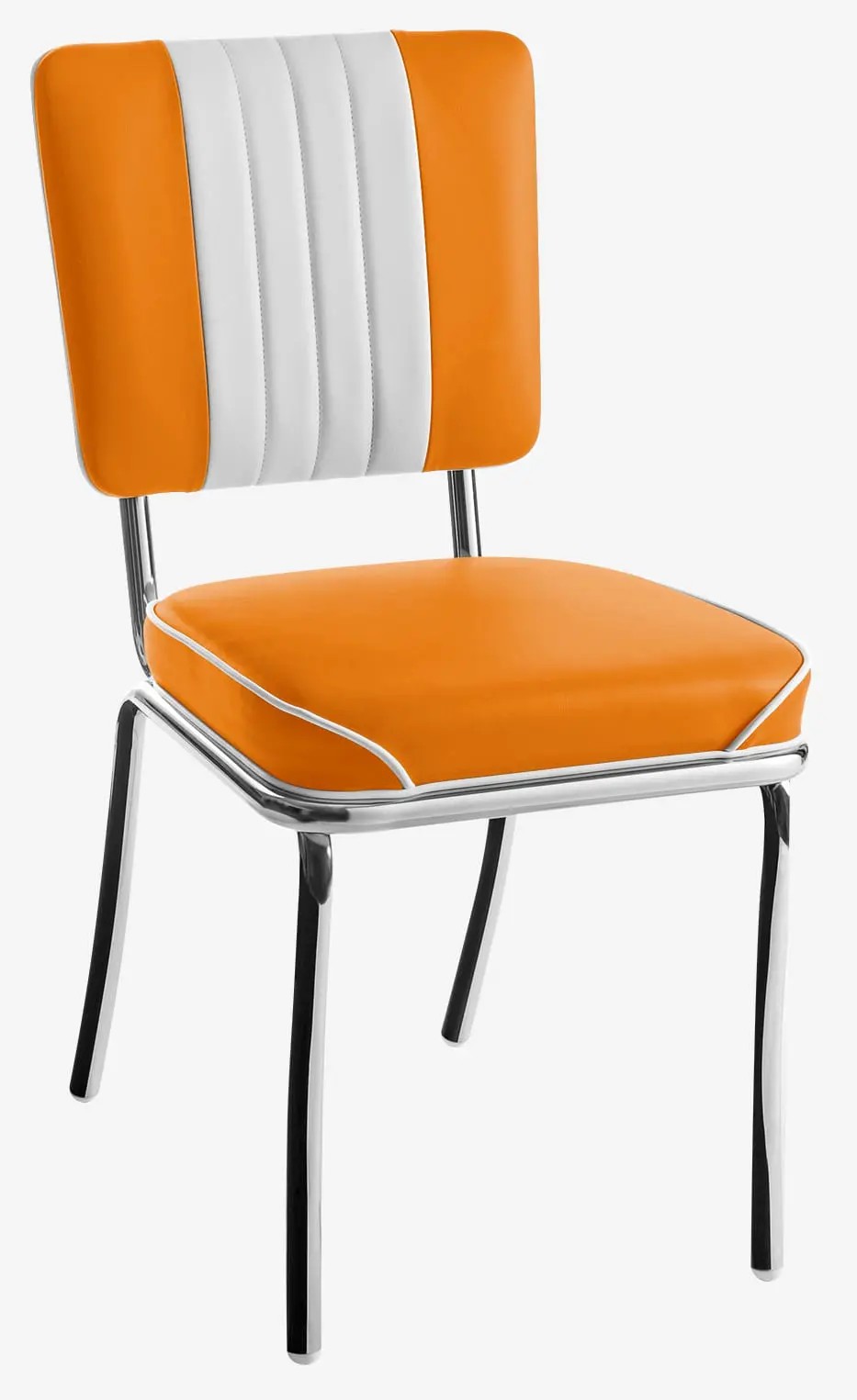 chaise bicolore chromée New-york orange mandarine