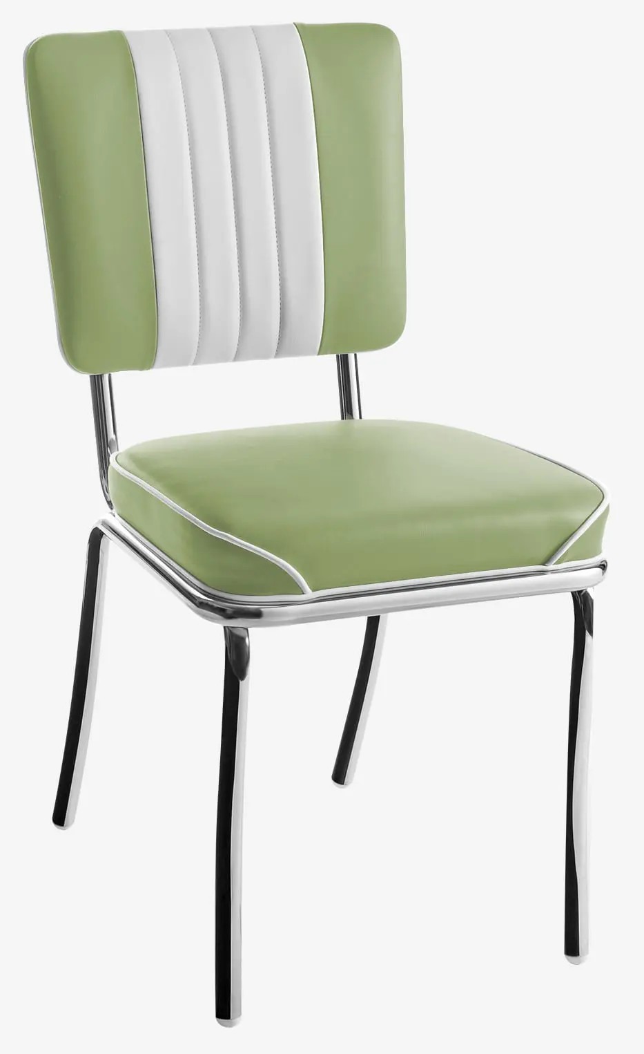 chaise chromée bicolore new-york pistache