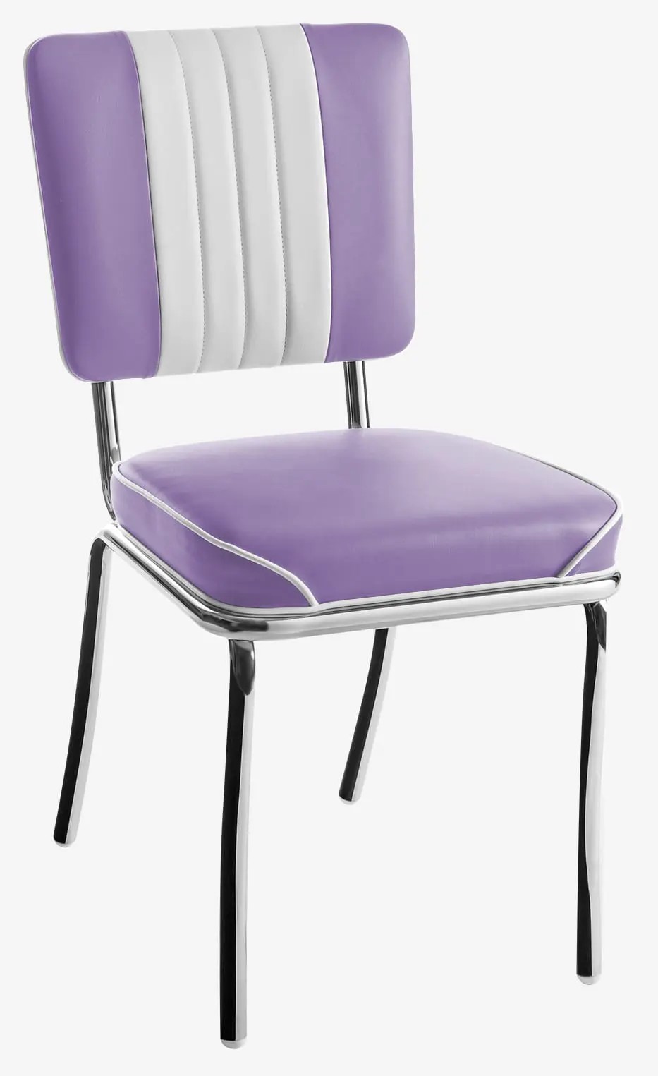 chaise rétro New-york bicolore mauve et blanc