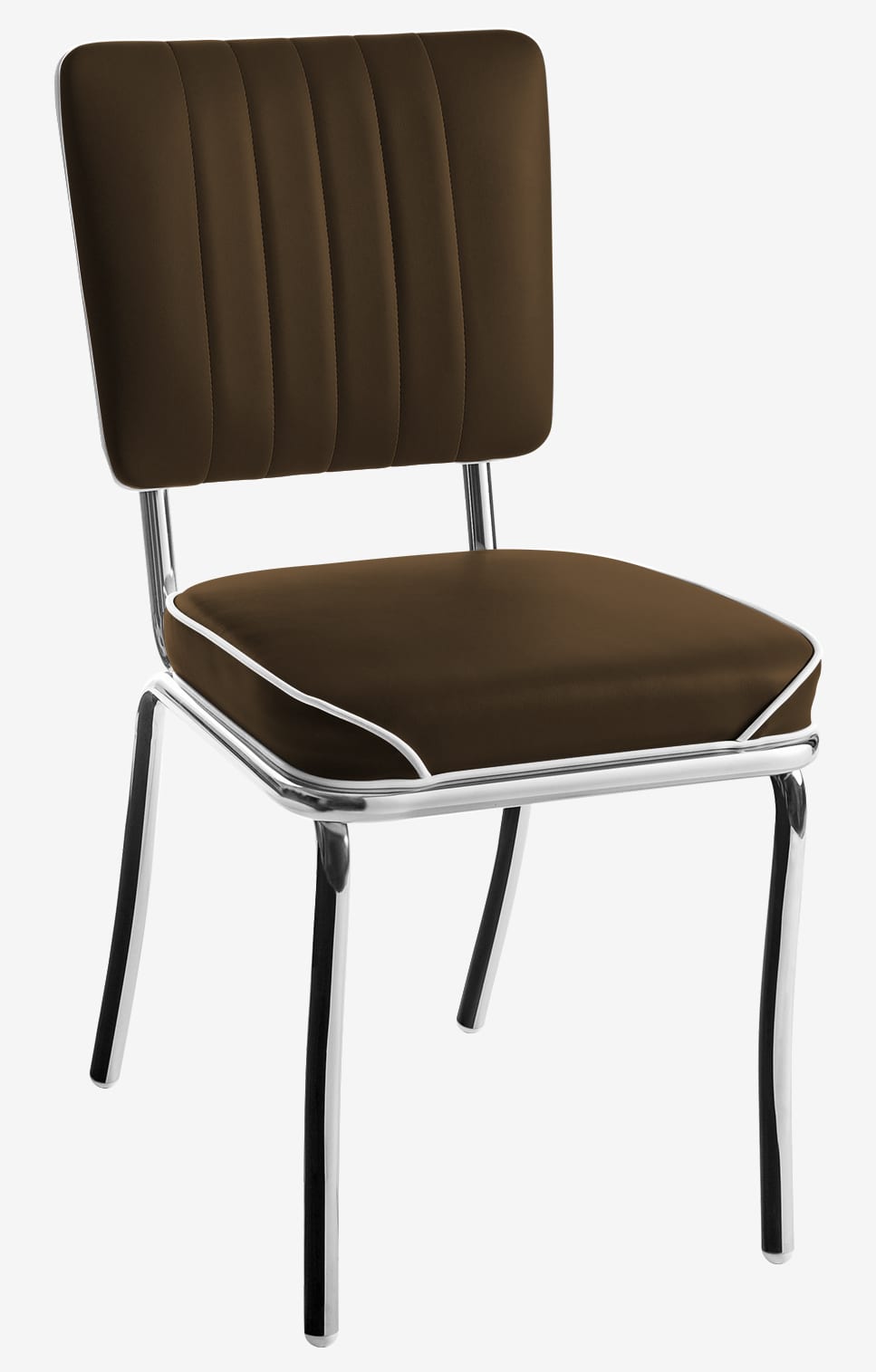 chaise chromée los angeles vinyle couleur chocolat