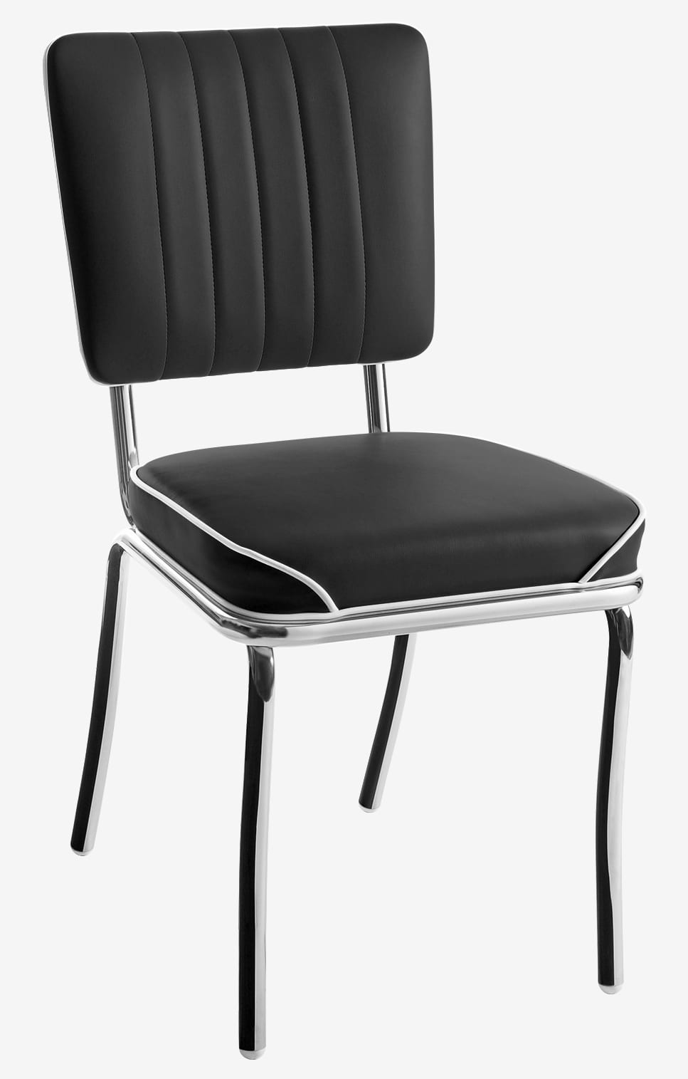 chaise en vinyle noir los angeles rétro