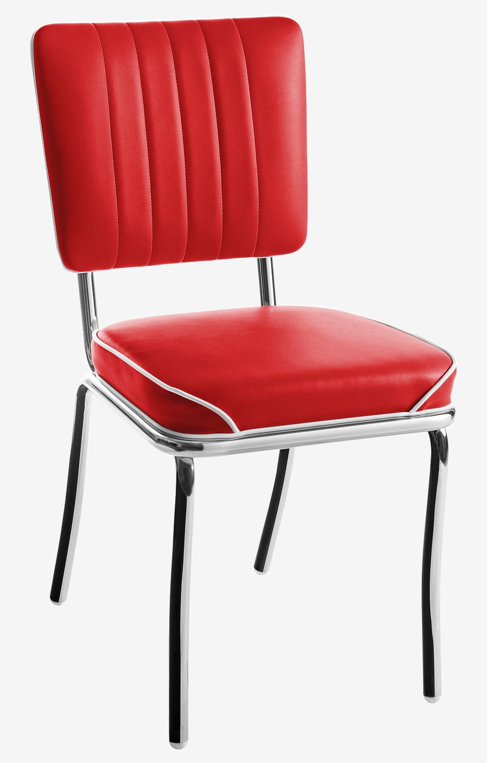 chaise en vinyle rouge rétro los angeles