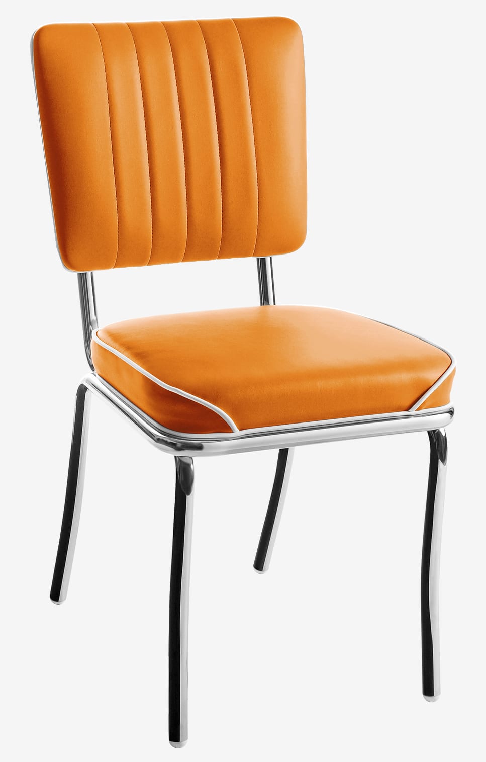 chaise vintage chromée los angeles orange mandarine rétro