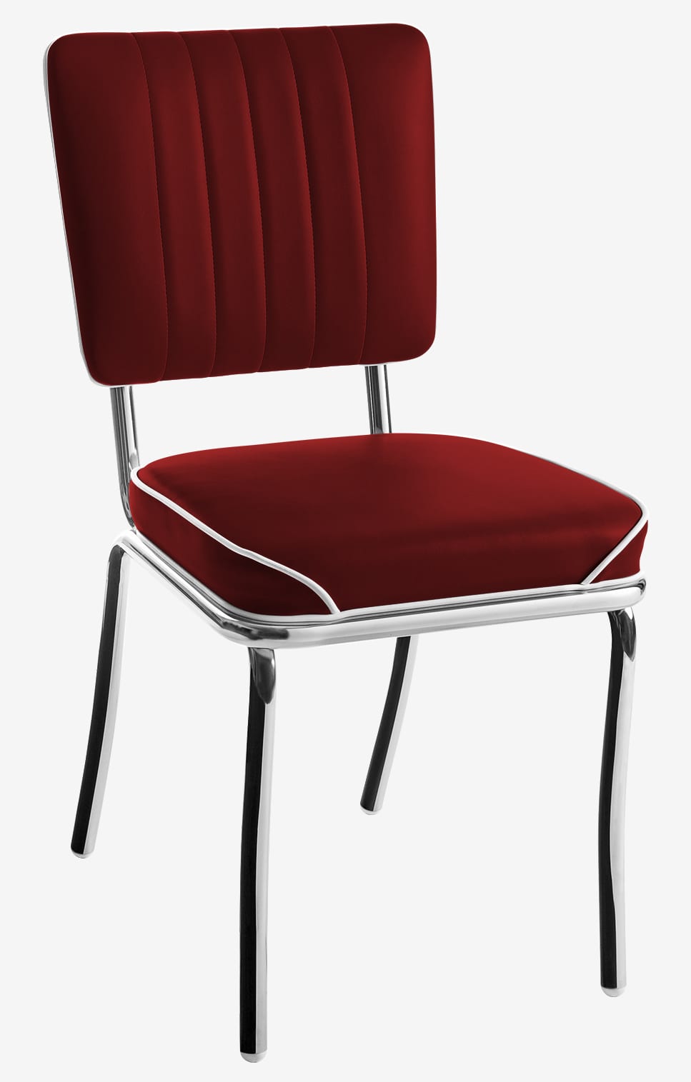chaise vintage chromée los angeles vinyle rouge ruby
