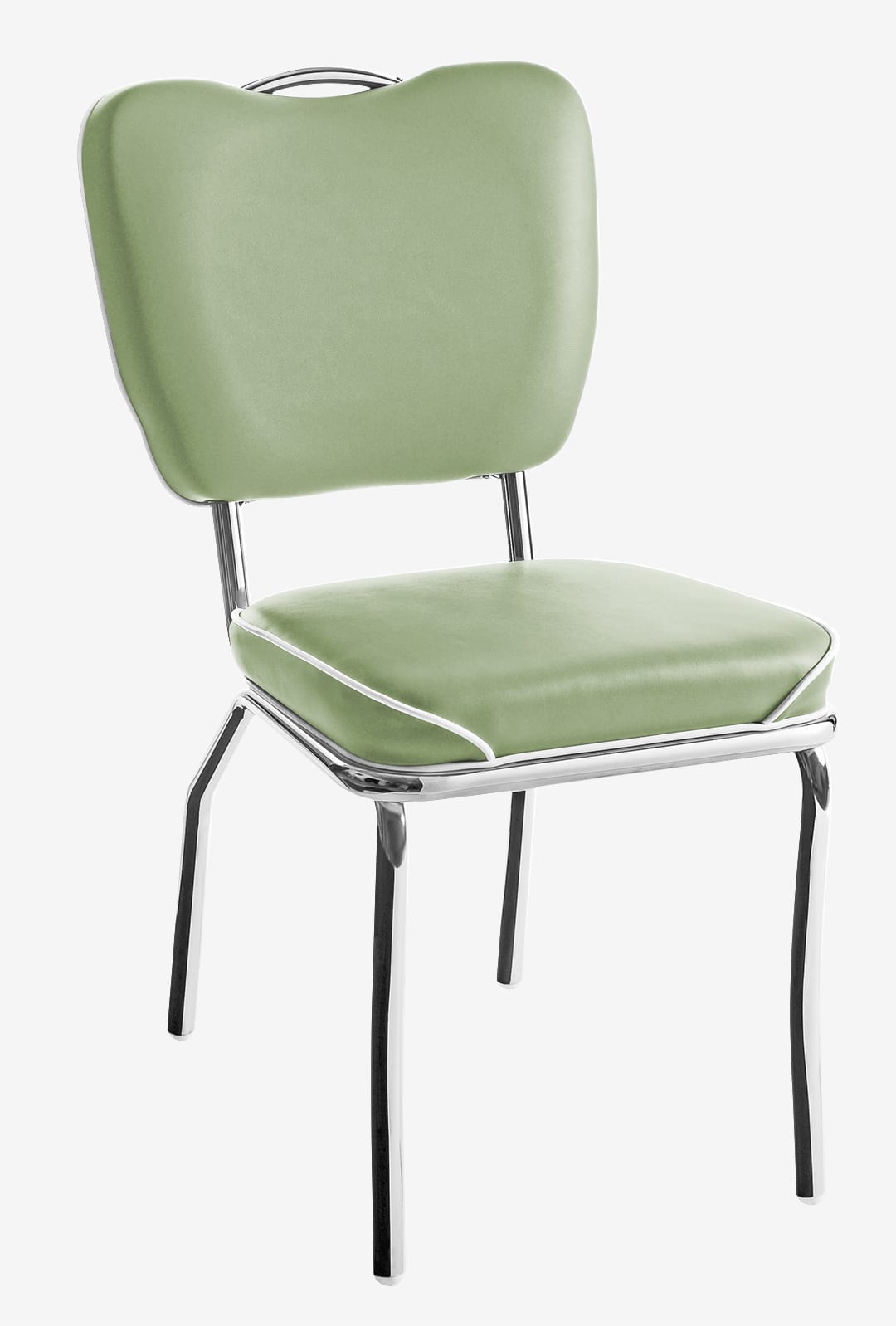 chaise chromée de cuisine rétro Chicago vert pistache