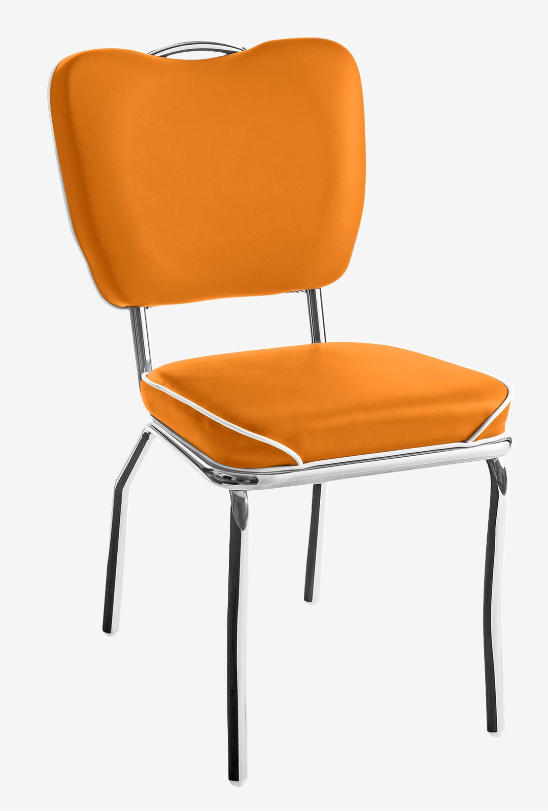 chaise chromée de Diner américain Chicago vinyle orange
