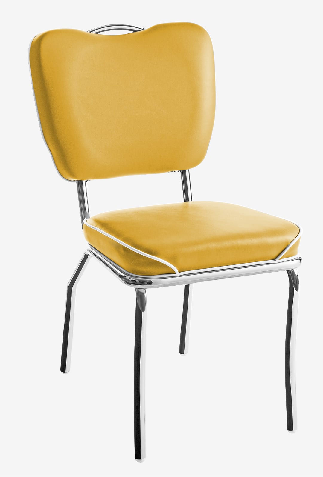 chaise de cuisine rétro Chicago vinyle couleur mangue