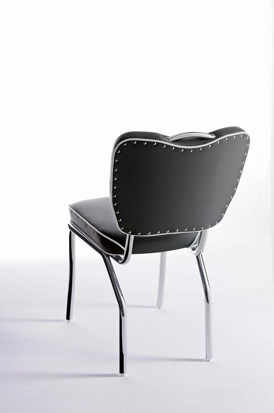chaise de Diner américain Chicago noire et chromée