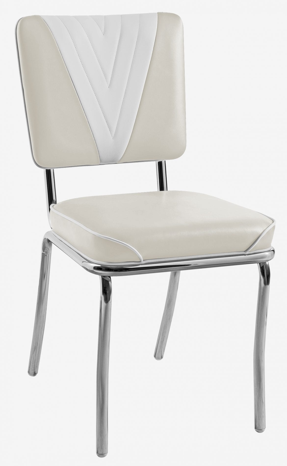 chaise lexington bicolore vinyle beige et blanc