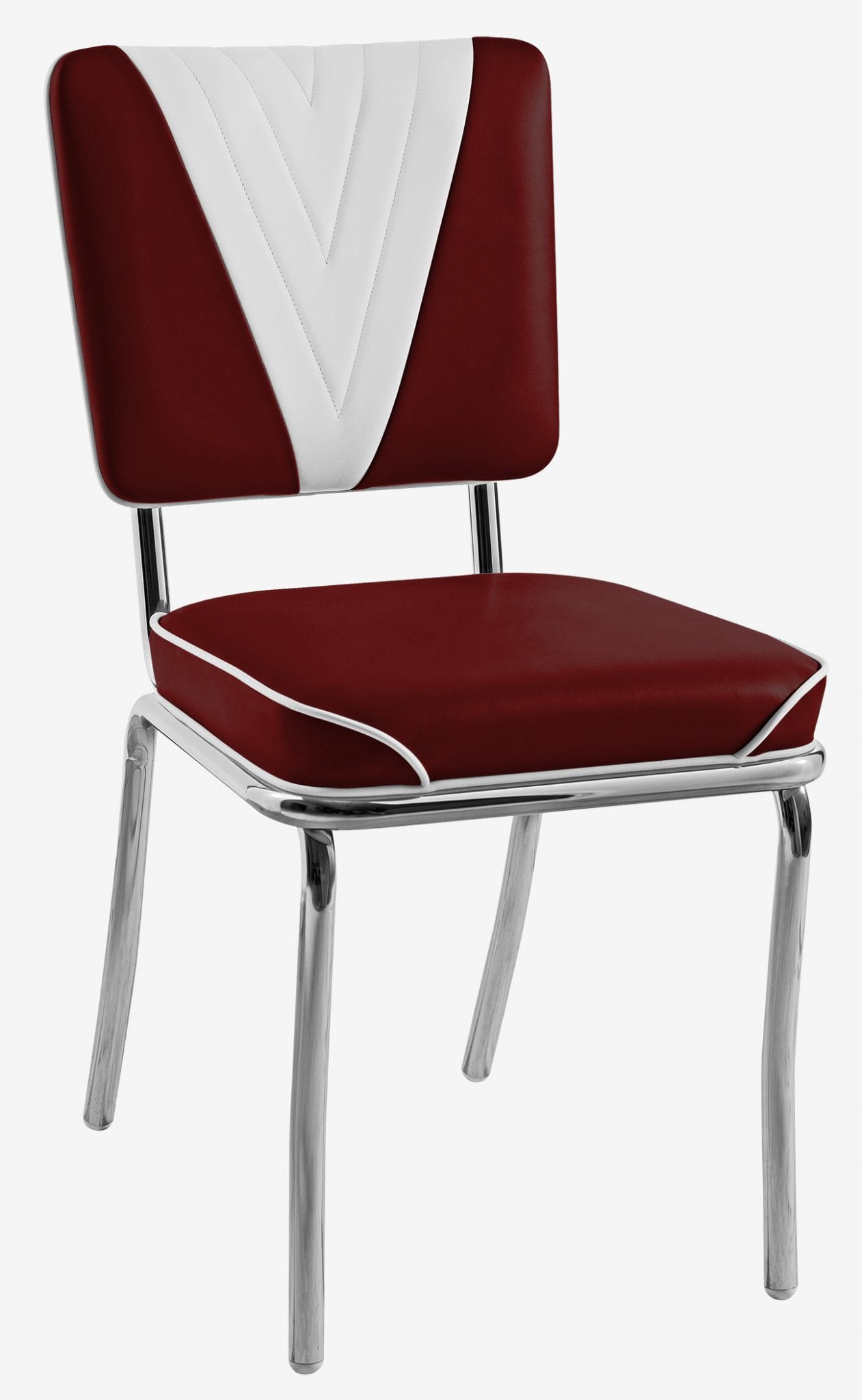 chaise vintage de cuisine Lexington bicolore vinyle rouge ruby