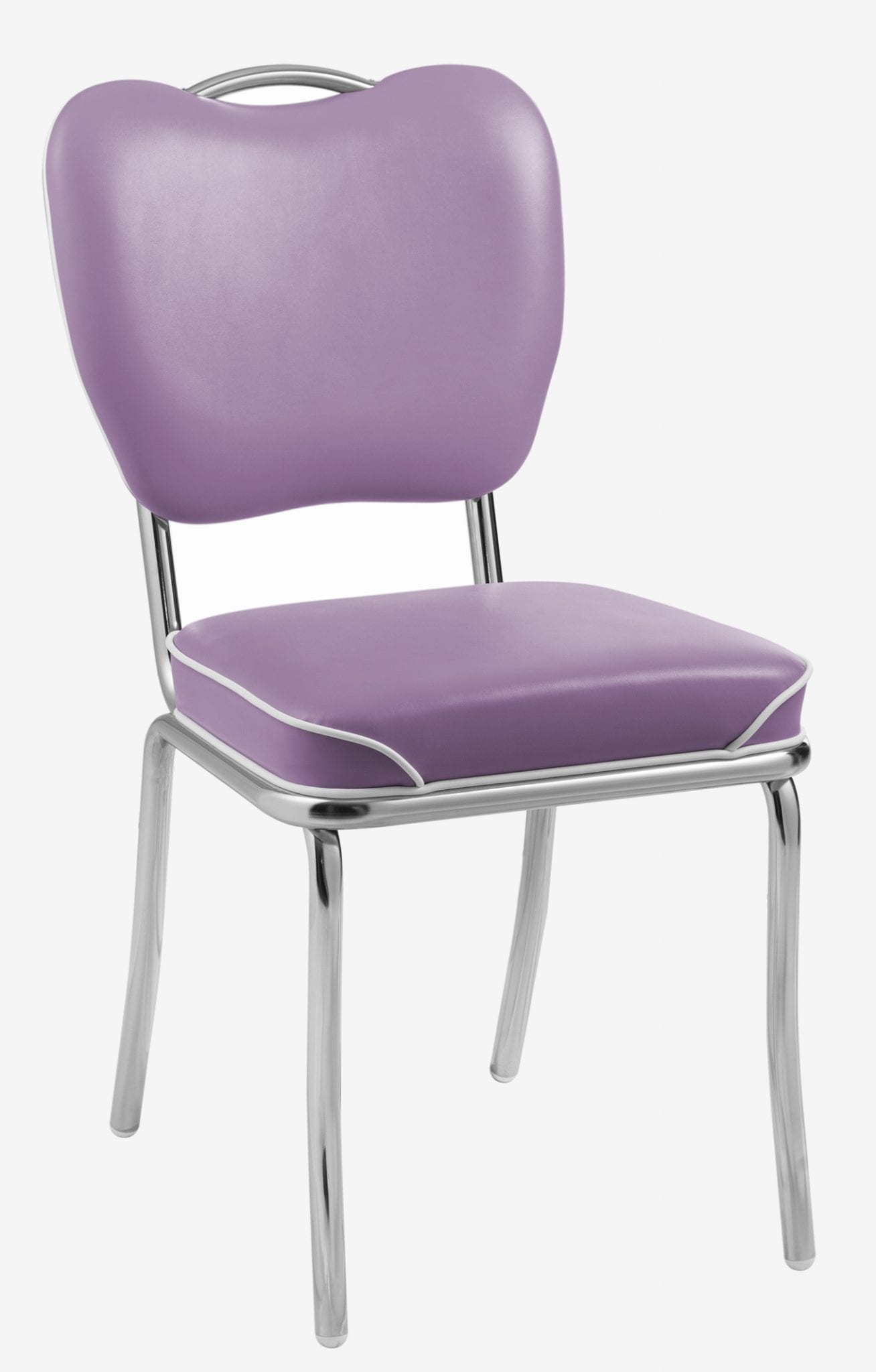 chaise de cuisine mauve chromée Memphis rétro