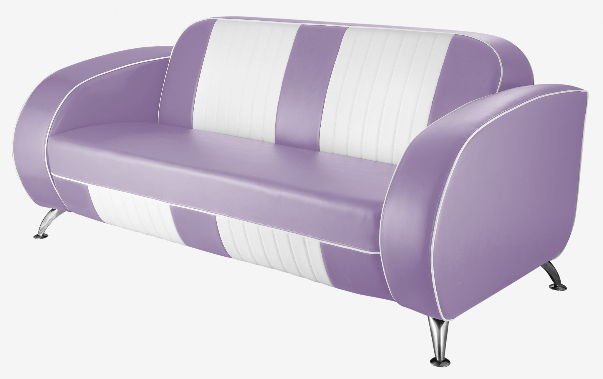 canapé américain 3 places Dallas bicolore mauve et blanc