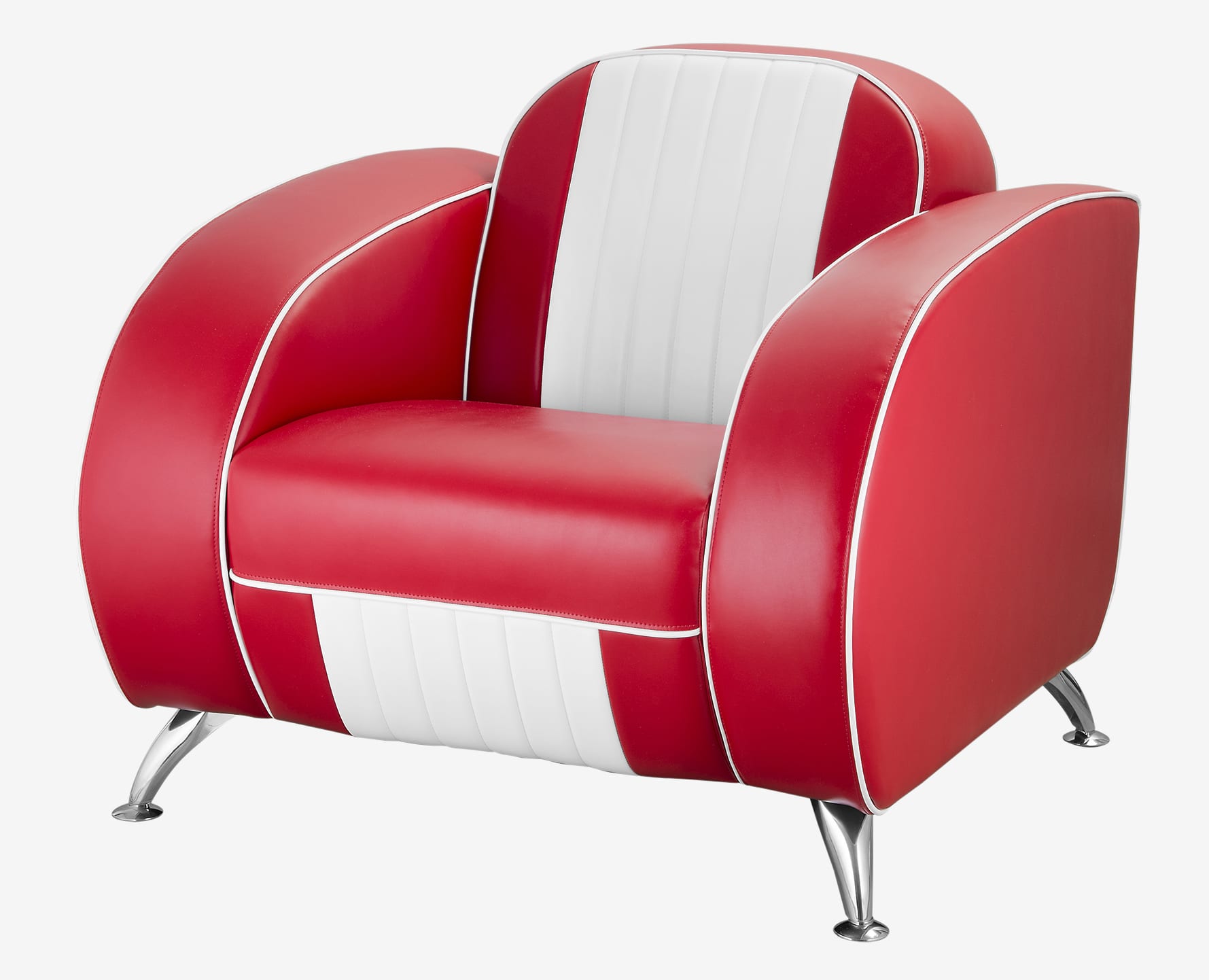 fauteuil américain bicolore Atlanta rouge