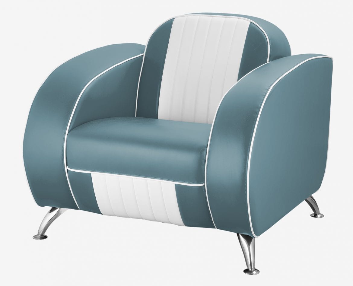 fauteuil américain rétro Atlanta bleu