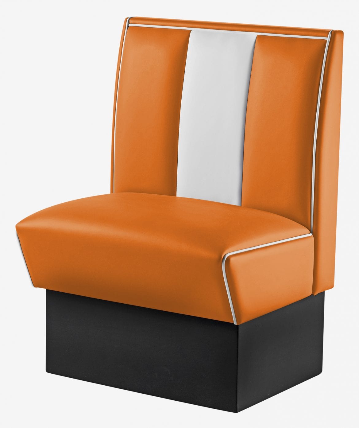 banquette américaine 1 place rétro bicolore orange et blanc