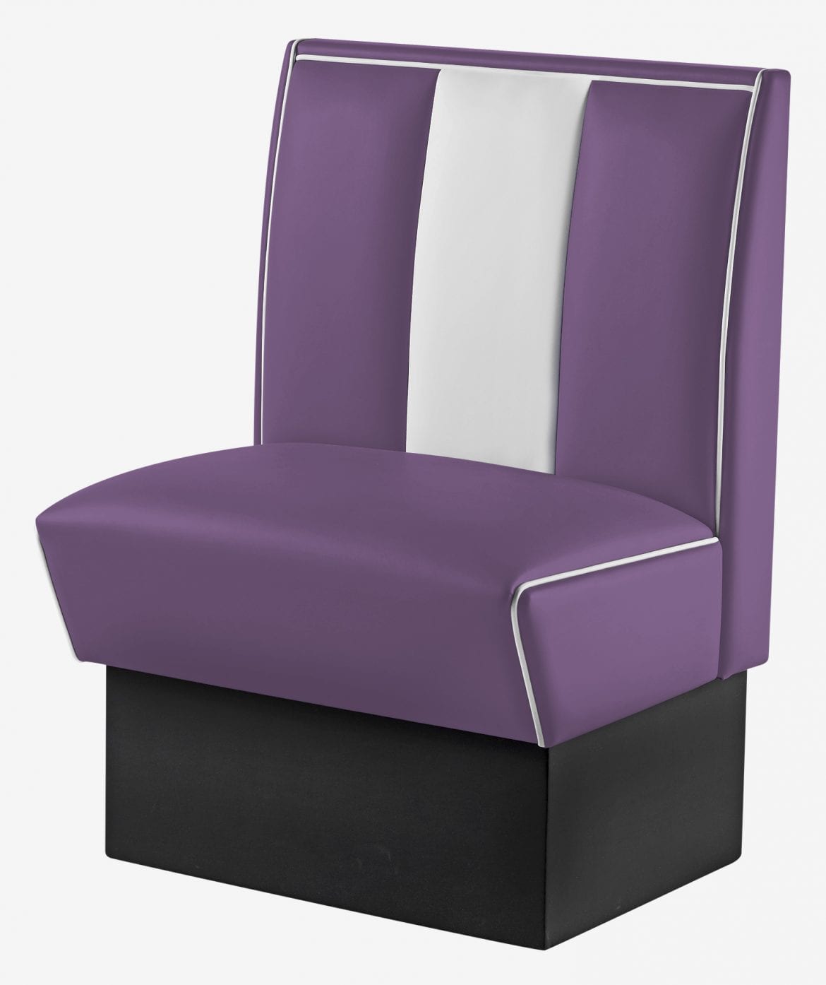 banquette de cuisine américaine rétro bicolore violet et blanc