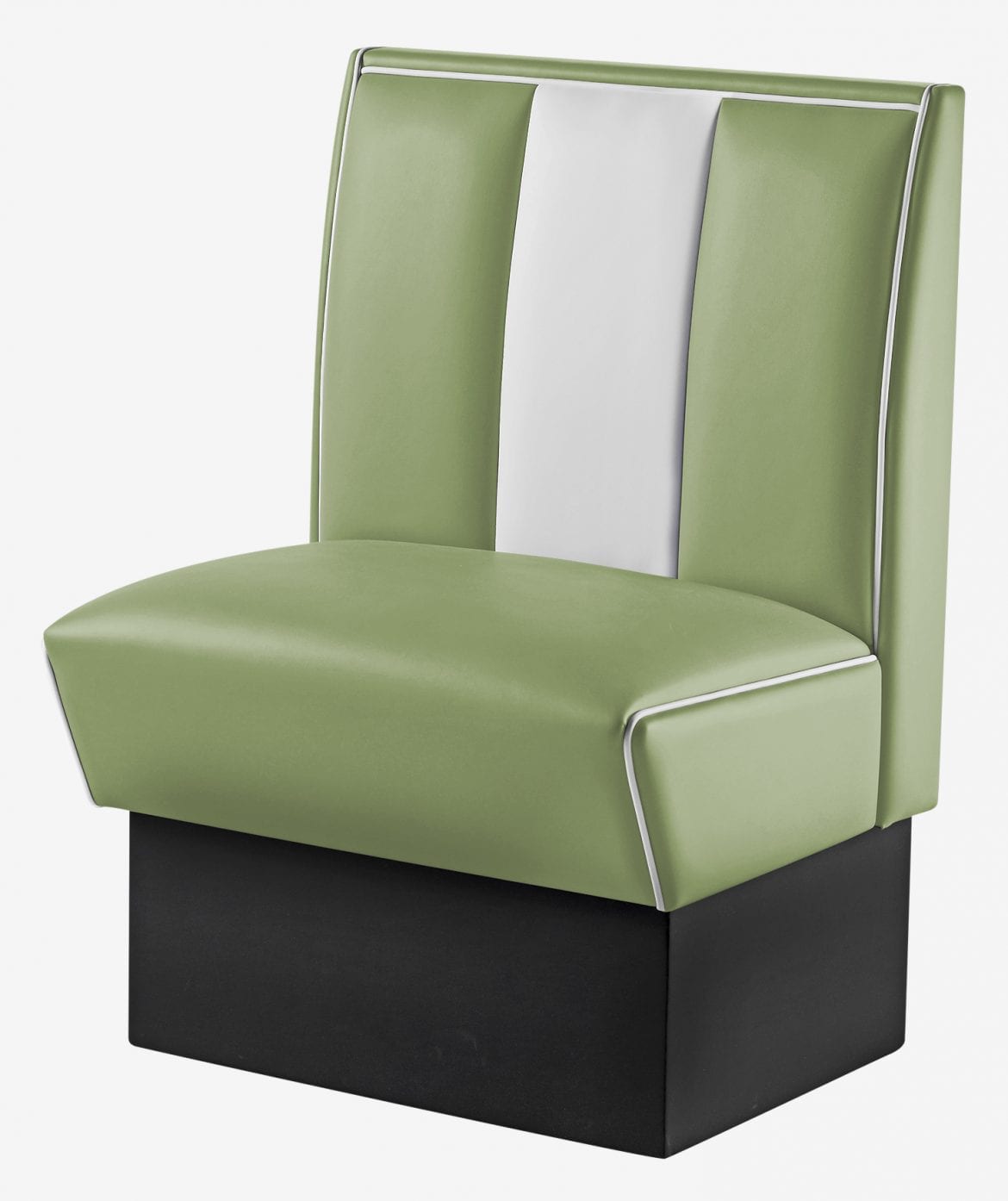 banquette de cuisine vintage bicolore vert pistache et blanc