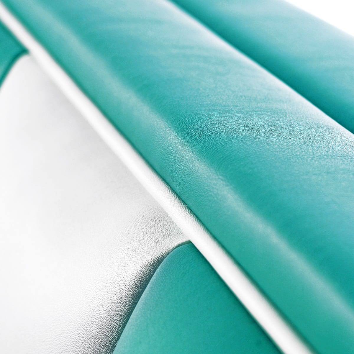 banquette de Diner vinyle bicolore turquoise et blanc