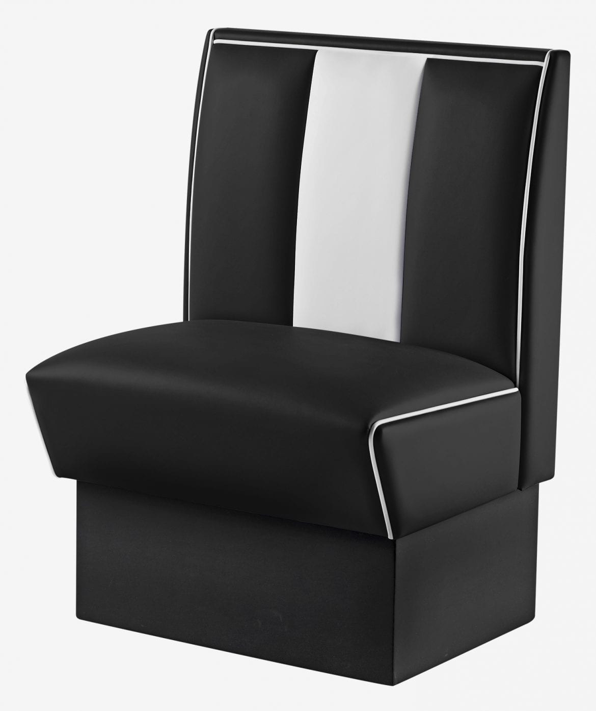 banquette rétro américaine vinyle bicolore noir et blanc