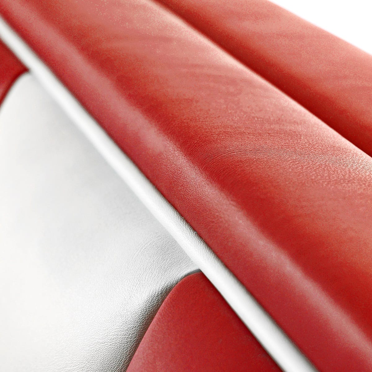 banquette de cuisine en éco cuir rouge et blanc rétro