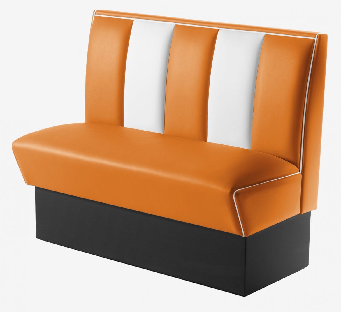 banquette américaine rétro bicolore orange et blanc USA