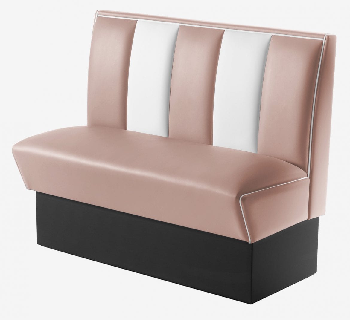 banquette de Diner américain 2 places bicolore rose et blanc