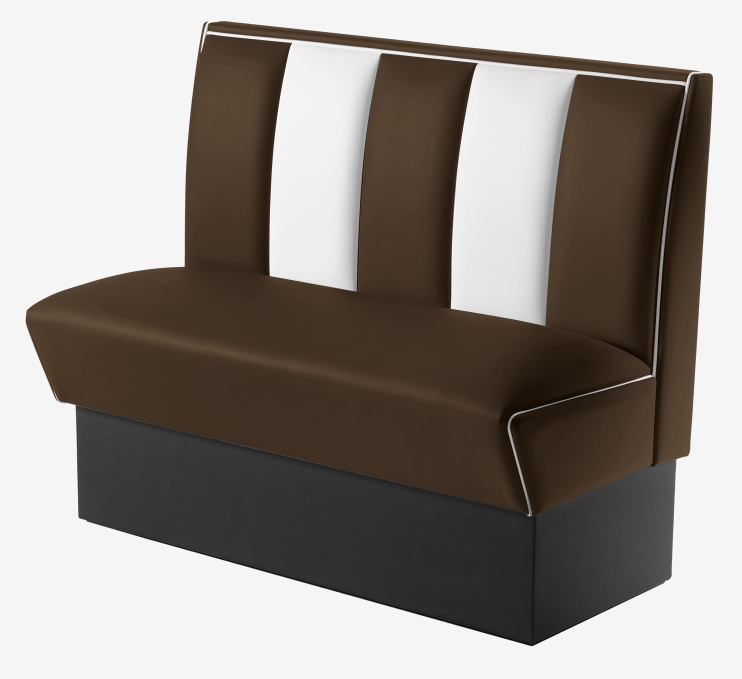 banquette rétro américaine bicolore marron et blanc 50s